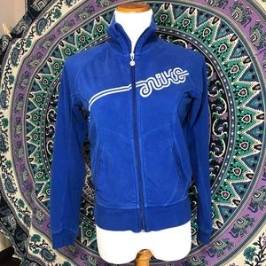 Vintage Nike Zip up Cotton  Sweatshirt, Blue 56323